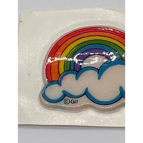 Vintage GII Rainbow & Cloud Sticker 1980s Unused 1.5" New Unused - Picture 3 of 4